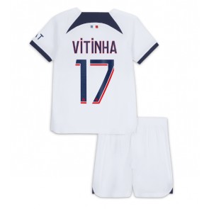 Maillot de foot Paris Saint-Germain Vitinha Ferreira #17 Extérieur enfant 2023-24 Manches Courte (+ pantalon court)